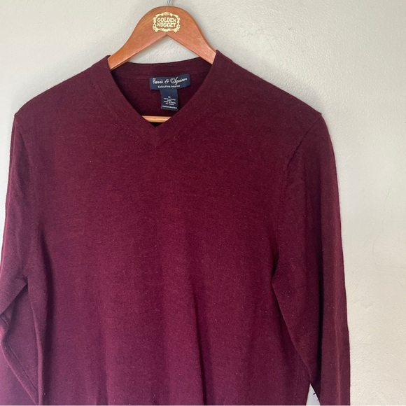 Davis & Squire Wool Men's Burgundy Sweater Medium - Picture 4 of 9